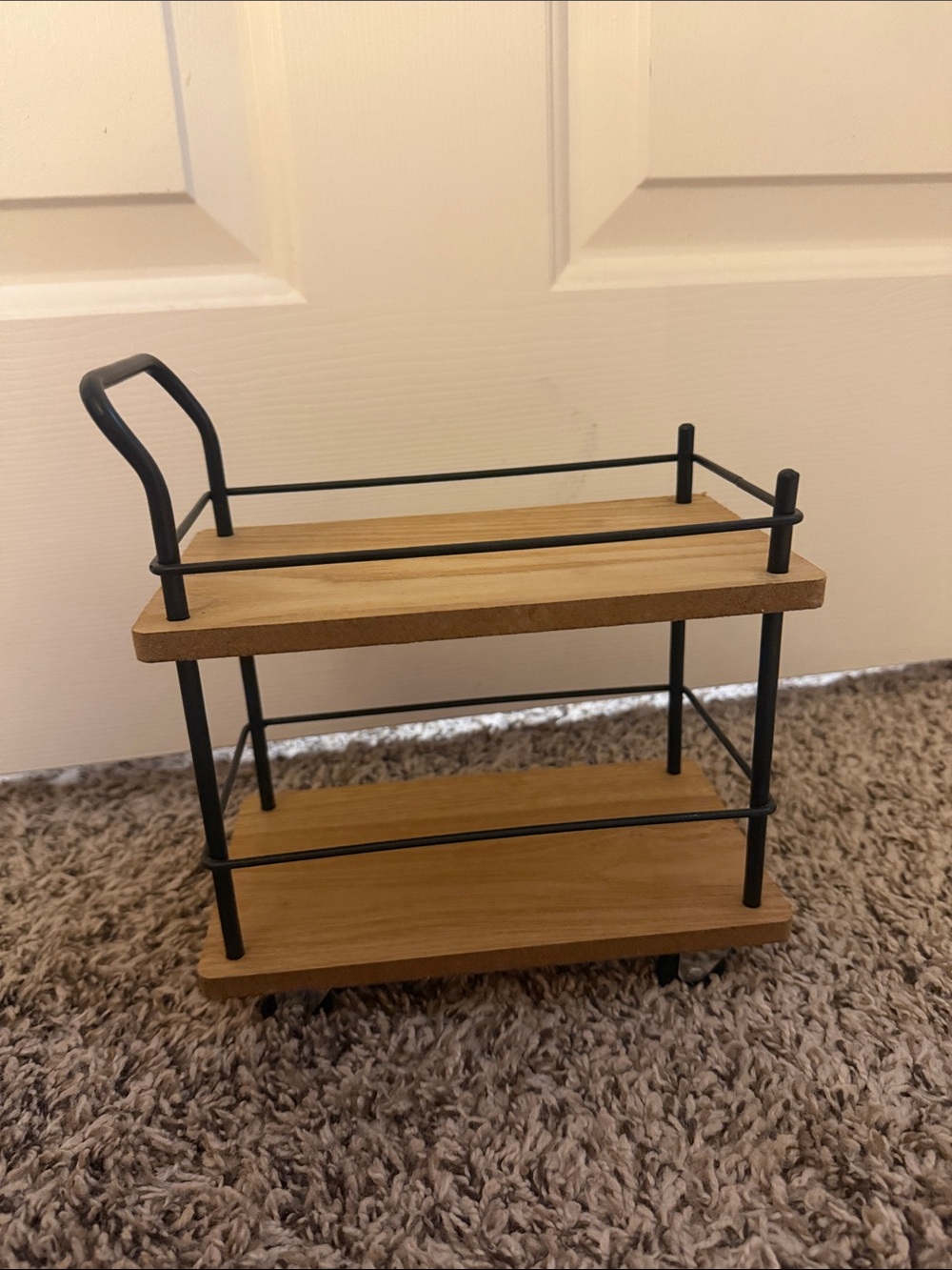 Target Mini Wood and Black Metal Two-Tier Shelf Trinket